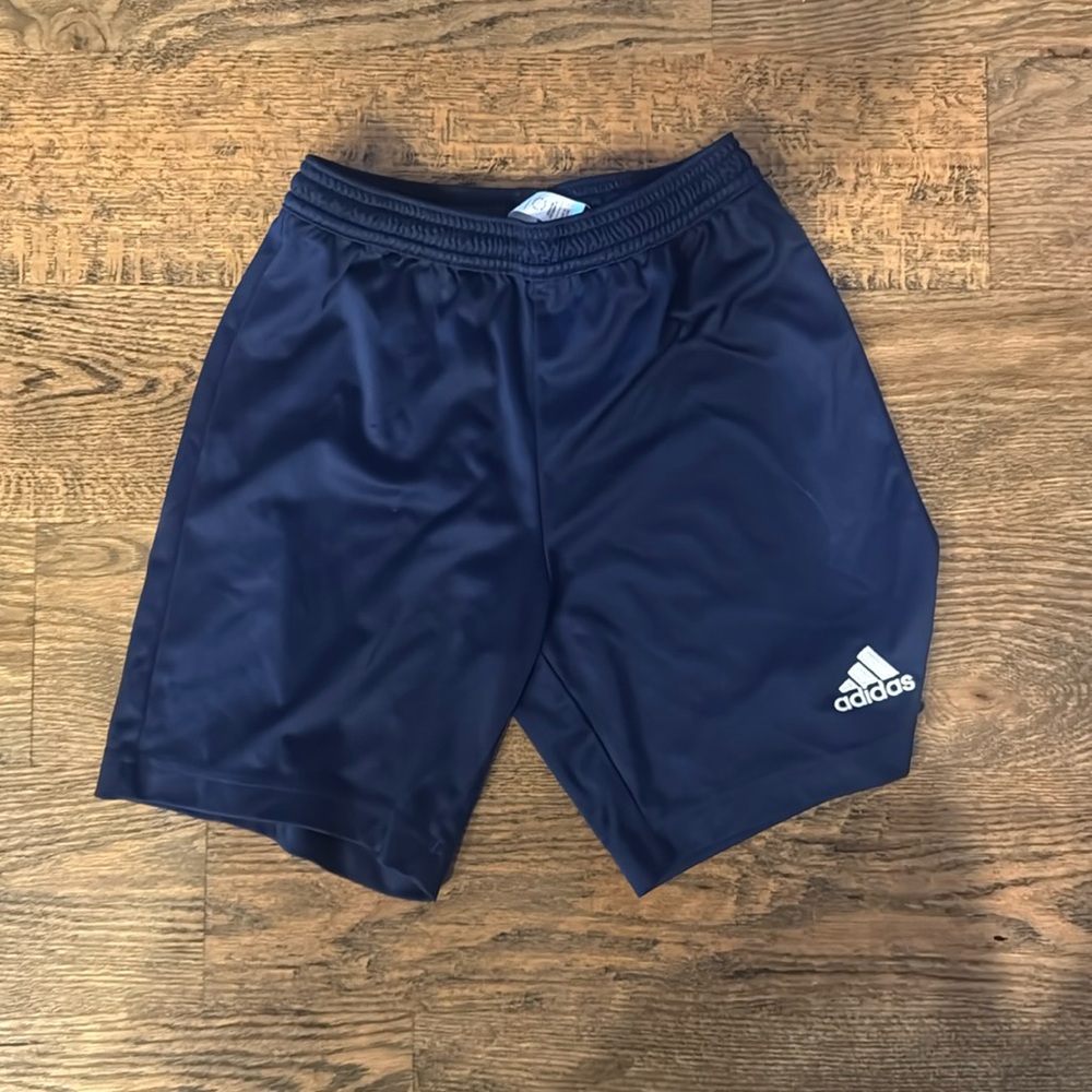 Adidas shorts navy blue youth small 9-10y